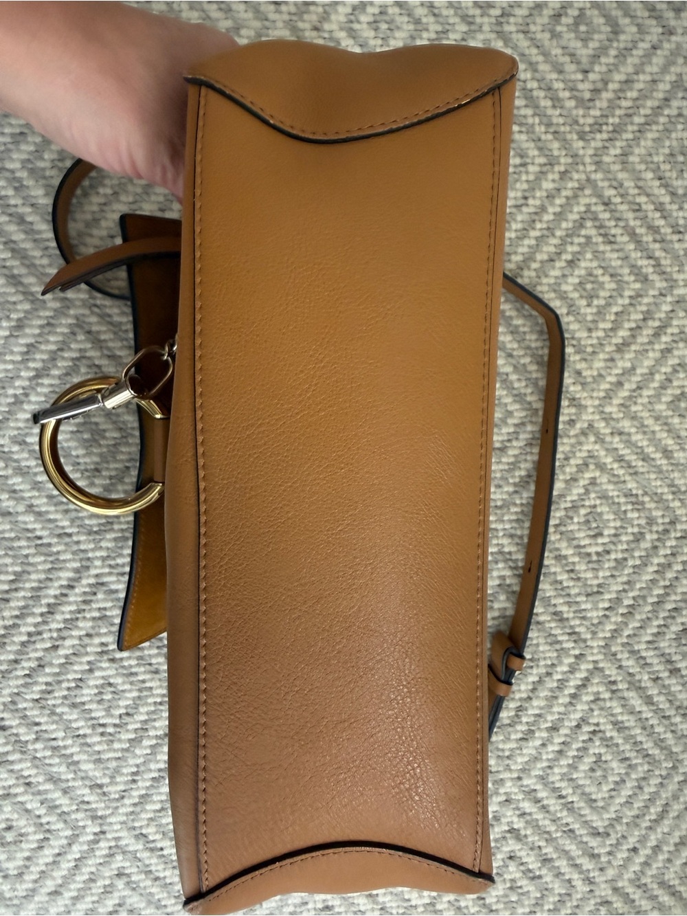 Chloe Mini Faye Day Bag Leather Top-Handle Satchel with Ring & Chain Hardware - Picture 7 of 10